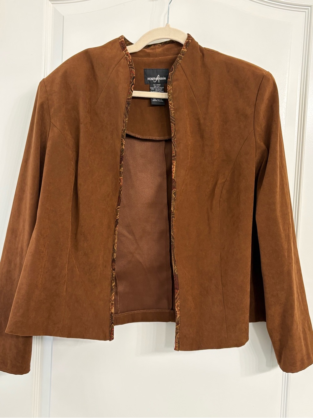 Gorgeous Fall Perfect Faux Suede Open-Front Jacket in Chestnut Brown
